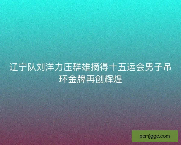 辽宁队刘洋力压群雄摘得十五运会男子吊环金牌再创辉煌