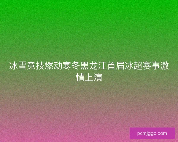 冰雪竞技燃动寒冬黑龙江首届冰超赛事激情上演